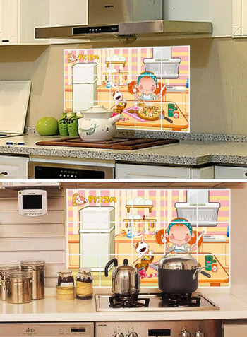 Cartoon Printed Wall Sticker Yellow 45x75centimeter