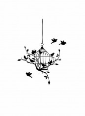Decorative Printed Wall Decal Black 43x57centimeter