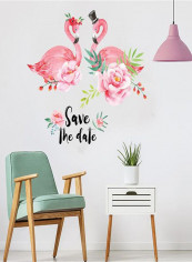 Beautiful Flamingo Pattern Wall Sticker Pink 60x90centimeter