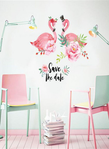 Beautiful Flamingo Pattern Wall Sticker Pink 60x90centimeter