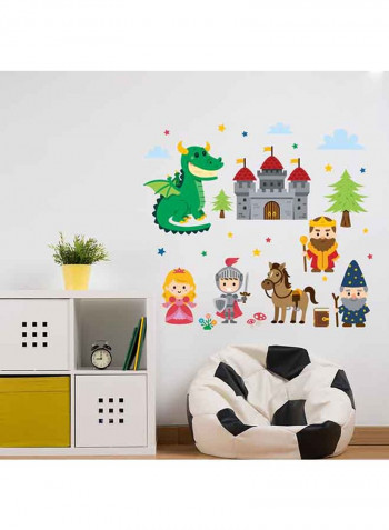 Dinosaur Pattern Wall Sticker Multicolour 70x50centimeter