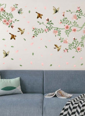 Removable Pastoral Style Floral Pattern Wall Decal Multicolour 60x90centimeter