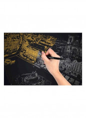 Night Landscape Themed Handmade Painting Black/Yellow 41x28.7centimeter