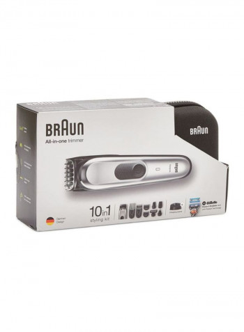 10-in-1 Rechargeable Multi-grooming Kit Silver/Black 0.63kg