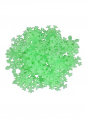 200-Piece 3D Luminous Fluorescent Snowflake Wall Stickers Multicolour