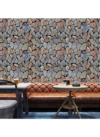 3D Stereo Stone Wallpaper Multicolour 45x200centimeter