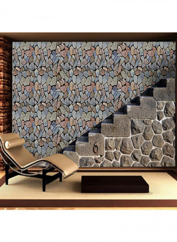 3D Stereo Stone Wallpaper Multicolour 45x200centimeter