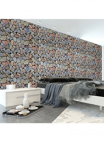 3D Stereo Stone Wallpaper Multicolour 45x200centimeter