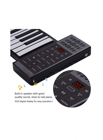 Multifunction Electric 61 Keys Hand Roll Up Flexible Silicone Piano