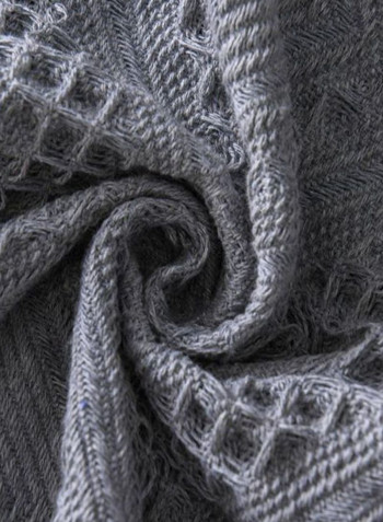Simple Style Solid Pattern Sofa Towel Slipcover Grey 180 x 340centimeter
