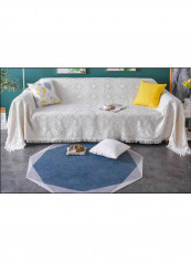 Sofa Towel Tassel Sofa Slipcover White 180-340centimeter