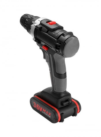 Electric Impact Cordless Drill With Battery Black/Silver/Red