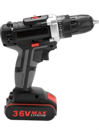 Electric Impact Cordless Drill With Battery Black/Silver/Red