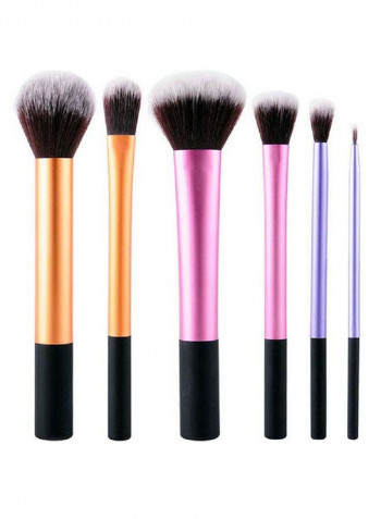 6-Piece Classy Buffing Makeup Brush Set Multicolour