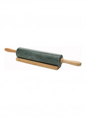 Marble Rolling Pin And Base Green/Brown 2.75x3x18.5inch