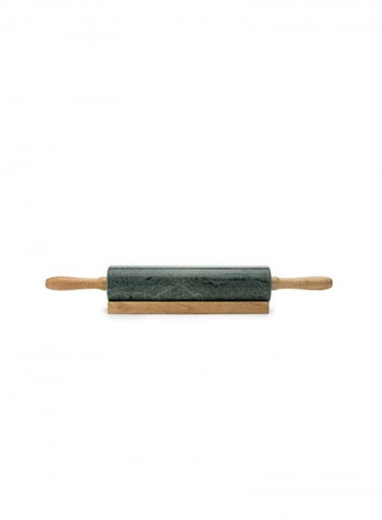 Marble Rolling Pin And Base Green/Brown 2.75x3x18.5inch