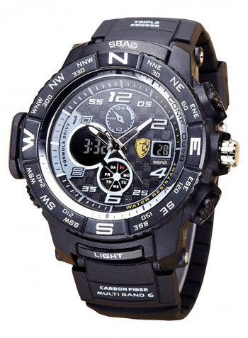 Men's Chronograph Electronic Waterproof Round Watch 2452