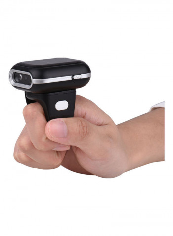 2D Wireless Ring Barcode Scanner Black