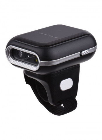 2D Wireless Ring Barcode Scanner Black