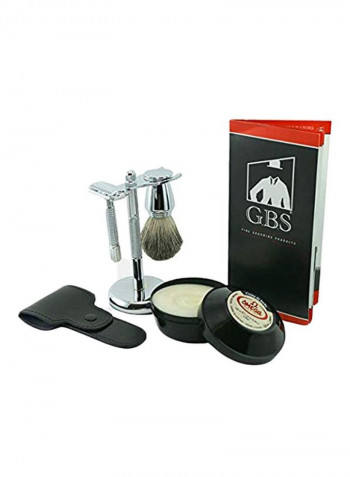 5-Piece Shaving Kit Silver/Black/Brown