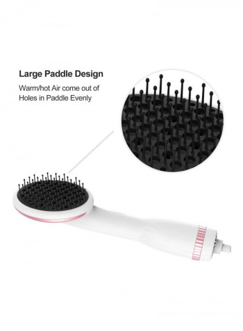 Hot Air Paddle Brush White/Pink/Black