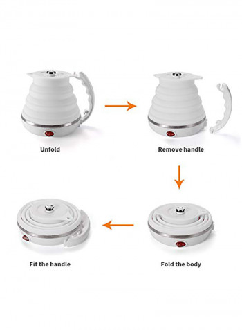 Travel Foldable Electric Kettle 555 مل 700 وات 00502BAUXXB07XGF7HP أبيض