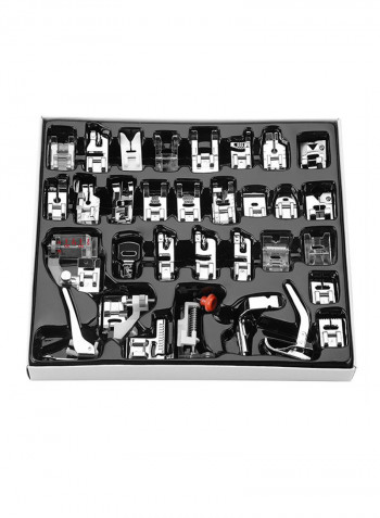 32-Piece Stitching Foot Presser Kit For Sewing Machine Silver 330.00g