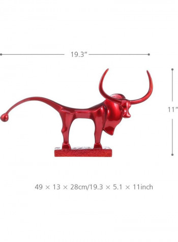 Resin Cattle Sculpture Dark Red