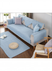 Simple Protector Washable Sofa Slipcover Blue 90 x 210centimeter