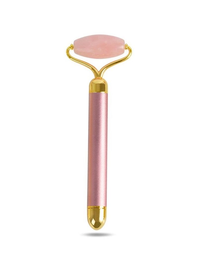 2-Piece Face Massager Roller Pink/Gold