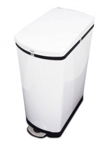 Soft Closing Trash Bin White/Black 35L