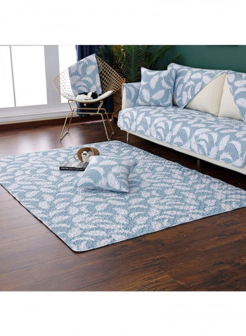 Nordic Style Leaf Pattern Rectangle Mat Multicolour 120x210cm