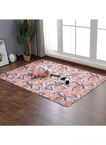 Nordic Style Leaf Pattern Rectangle Mat Multicolour 120x210cm