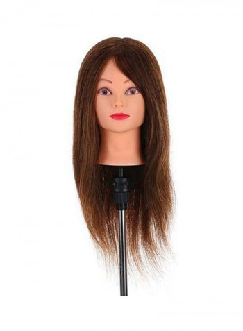 Training Head Hair Wig بني 22بوصة