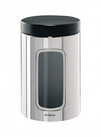 3-Piece Stainless Steel Canister Set Silver/Clear 54centimeter