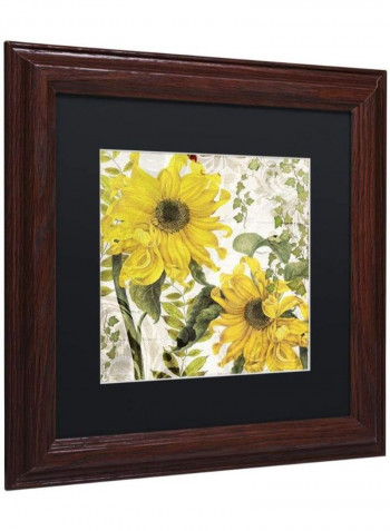 Carina I Wooden Framed Wall Art Yellow/Green 11 x 11inch