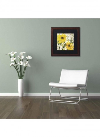 Carina I Wooden Framed Wall Art Yellow/Green 11 x 11inch