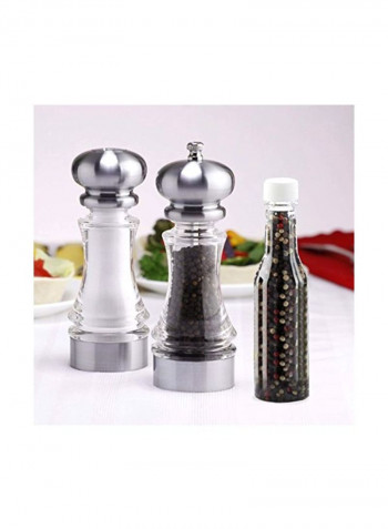 Lehigh Salt And Pepper Shaker Set Clear/Silver 7inch