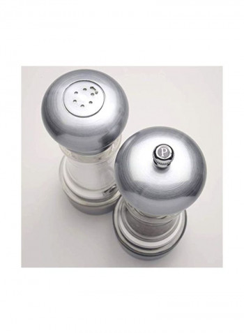 Lehigh Salt And Pepper Shaker Set Clear/Silver 7inch