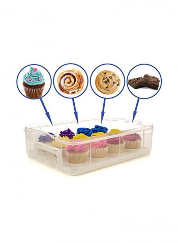 Two Tiered Cupcake Store Clear 13.4x9.8x7.7inch