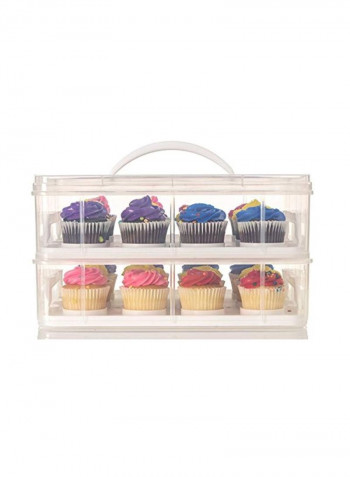 Two Tiered Cupcake Store Clear 13.4x9.8x7.7inch