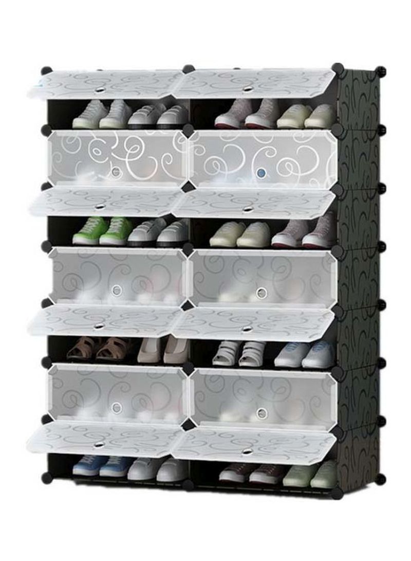 14 Cube Modular Shoe Cabinet Black/White 95x37x127cm