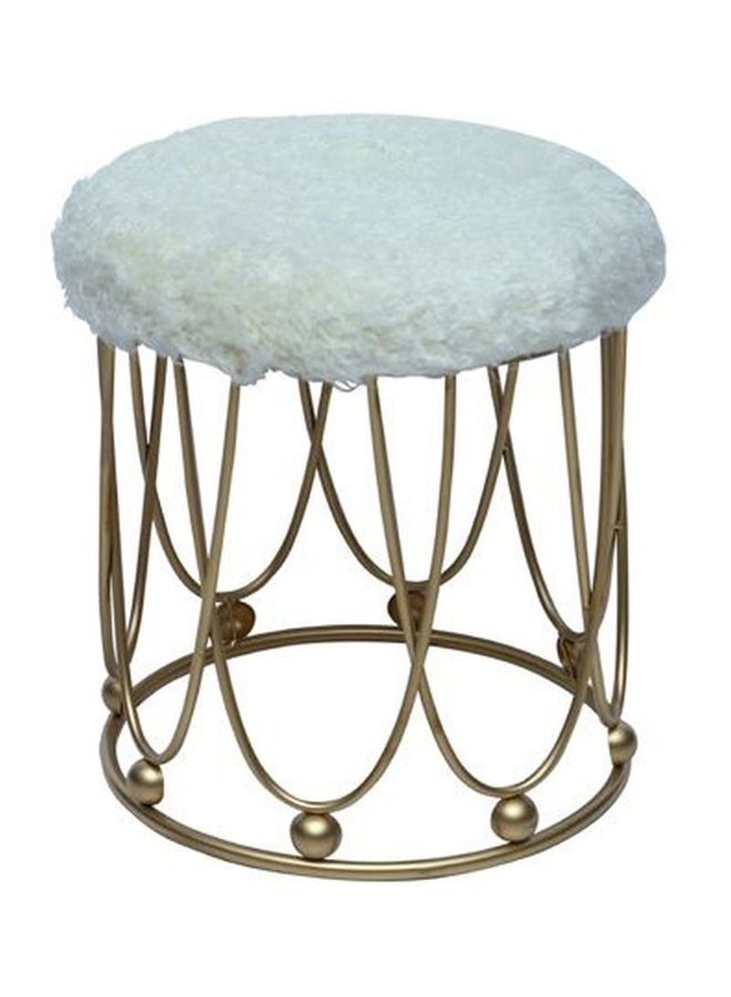 Fabric Colonel Stool Gold/White