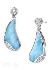 Sterling Silver The Blue Beauty Of The Caribbean With Dangle Earrings