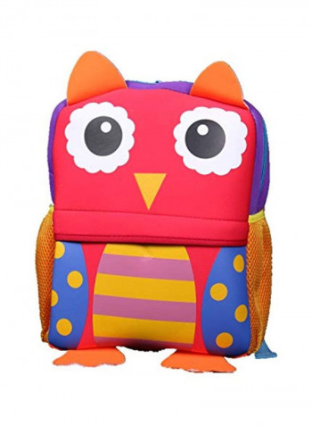 Owl Designed School Backpack Red/Purple/Orange