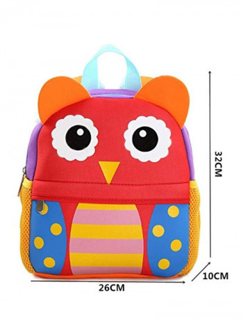 Owl Designed School Backpack Red/Purple/Orange