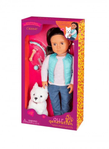 14-Piece Cassie Fashion Doll With Dog Pet 18x7x4inch