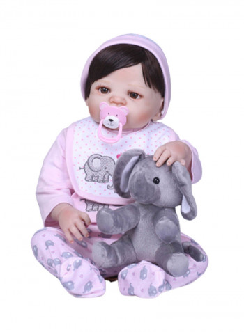 Cloth Body Lifelike Toddler Doll 47 x 17 x 23centimeter