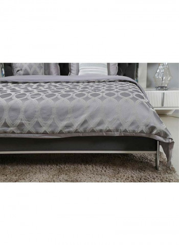 5-Piece Comforter Set Cotton Grey 240x260cm