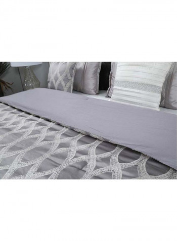 5-Piece Comforter Set Cotton Grey 240x260cm